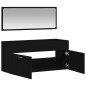 vidaXL Badschrank mit Spiegel Schwarz Holzwerkstoff vidaXL Badschrank mit Spiegel Schwarz Holzwerkstoff