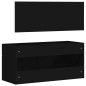 vidaXL Badschrank mit Spiegel Schwarz Holzwerkstoff vidaXL Badschrank mit Spiegel Schwarz Holzwerkstoff