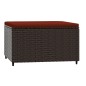 vidaXL Gartenhocker mit Kissen Braun Poly Rattan vidaXL Gartenhocker mit Kissen Braun Poly Rattan