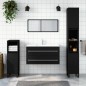 vidaXL Badschrank mit Spiegel Schwarz Holzwerkstoff vidaXL Badschrank mit Spiegel Schwarz Holzwerkstoff