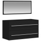 vidaXL Badschrank mit Spiegel Schwarz Holzwerkstoff vidaXL Badschrank mit Spiegel Schwarz Holzwerkstoff