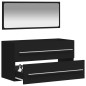 vidaXL Badschrank mit Spiegel Schwarz Holzwerkstoff vidaXL Badschrank mit Spiegel Schwarz Holzwerkstoff