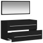 vidaXL Badschrank mit Spiegel Schwarz Holzwerkstoff vidaXL Badschrank mit Spiegel Schwarz Holzwerkstoff