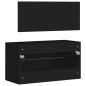 vidaXL Badschrank mit Spiegel Schwarz Holzwerkstoff vidaXL Badschrank mit Spiegel Schwarz Holzwerkstoff