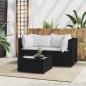 vidaXL 3-tlg. Garten-Lounge-Set mit Kissen Schwarz Poly Rattan vidaXL 3-tlg. Garten-Lounge-Set mit Kissen Schwarz Poly Rattan