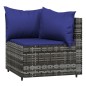 vidaXL Garten-Ecksofas mit Kissen 2 Stk. Grau Poly Rattan vidaXL Garten-Ecksofas mit Kissen 2 Stk. Grau Poly Rattan