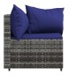 vidaXL Garten-Ecksofas mit Kissen 2 Stk. Grau Poly Rattan vidaXL Garten-Ecksofas mit Kissen 2 Stk. Grau Poly Rattan