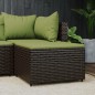 vidaXL Gartenhocker mit Kissen Braun Poly Rattan vidaXL Gartenhocker mit Kissen Braun Poly Rattan
