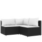 vidaXL 4-tlg. Garten-Lounge-Set mit Kissen Schwarz Poly Rattan vidaXL 4-tlg. Garten-Lounge-Set mit Kissen Schwarz Poly Rattan