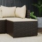 vidaXL Gartenhocker mit Kissen Braun Poly Rattan vidaXL Gartenhocker mit Kissen Braun Poly Rattan