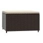 vidaXL Gartenhocker mit Kissen Braun Poly Rattan vidaXL Gartenhocker mit Kissen Braun Poly Rattan