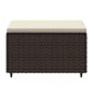vidaXL Gartenhocker mit Kissen Braun Poly Rattan vidaXL Gartenhocker mit Kissen Braun Poly Rattan