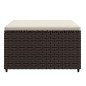 vidaXL Gartenhocker mit Kissen Braun Poly Rattan vidaXL Gartenhocker mit Kissen Braun Poly Rattan