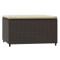 vidaXL Gartenhocker mit Kissen Braun Poly Rattan vidaXL Gartenhocker mit Kissen Braun Poly Rattan