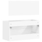 vidaXL Badschrank mit Spiegel Weiß Holzwerkstoff vidaXL Badschrank mit Spiegel Weiß Holzwerkstoff