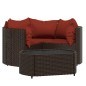 vidaXL 4-tlg. Garten-Lounge-Set mit Kissen Braun Poly Rattan vidaXL 4-tlg. Garten-Lounge-Set mit Kissen Braun Poly Rattan