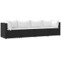 vidaXL 4-tlg. Garten-Lounge-Set mit Kissen Schwarz Poly Rattan vidaXL 4-tlg. Garten-Lounge-Set mit Kissen Schwarz Poly Rattan