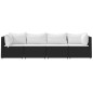 vidaXL 4-tlg. Garten-Lounge-Set mit Kissen Schwarz Poly Rattan vidaXL 4-tlg. Garten-Lounge-Set mit Kissen Schwarz Poly Rattan