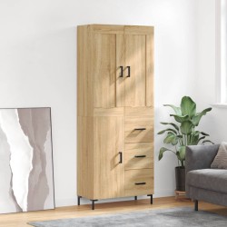 Highboard Sonoma-Eiche 69,5x34x180 cm Holzwerkstoff