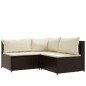 vidaXL 4-tlg. Garten-Lounge-Set mit Kissen Braun Poly Rattan vidaXL 4-tlg. Garten-Lounge-Set mit Kissen Braun Poly Rattan