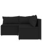 vidaXL 3-tlg. Garten-Lounge-Set mit Kissen Schwarz Poly Rattan vidaXL 3-tlg. Garten-Lounge-Set mit Kissen Schwarz Poly Rattan