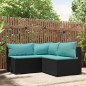 vidaXL 3-tlg. Garten-Lounge-Set mit Kissen Schwarz Poly Rattan vidaXL 3-tlg. Garten-Lounge-Set mit Kissen Schwarz Poly Rattan