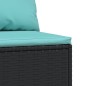 vidaXL Garten-Mittelsofas mit Kissen 2 Stk. Schwarz Poly Rattan
