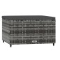 vidaXL Gartenhocker mit Kissen Grau Poly Rattan vidaXL Gartenhocker mit Kissen Grau Poly Rattan