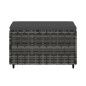 vidaXL Gartenhocker mit Kissen Grau Poly Rattan vidaXL Gartenhocker mit Kissen Grau Poly Rattan