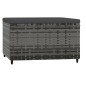 vidaXL Gartenhocker mit Kissen Grau Poly Rattan vidaXL Gartenhocker mit Kissen Grau Poly Rattan