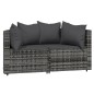 vidaXL Garten-Ecksofas mit Kissen 2 Stk. Grau Poly Rattan vidaXL Garten-Ecksofas mit Kissen 2 Stk. Grau Poly Rattan