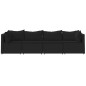 vidaXL 4-tlg. Garten-Lounge-Set mit Kissen Schwarz Poly Rattan vidaXL 4-tlg. Garten-Lounge-Set mit Kissen Schwarz Poly Rattan