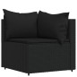 vidaXL 4-tlg. Garten-Lounge-Set mit Kissen Schwarz Poly Rattan vidaXL 4-tlg. Garten-Lounge-Set mit Kissen Schwarz Poly Rattan