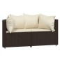 vidaXL Garten-Ecksofas mit Kissen 2 Stk. Braun Poly Rattan vidaXL Garten-Ecksofas mit Kissen 2 Stk. Braun Poly Rattan