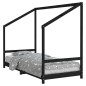vidaXL Kinderbett Schwarz 90x190 cm Massivholz Kiefer vidaXL Kinderbett Schwarz 90x190 cm Massivholz Kiefer