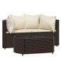 vidaXL 3-tlg. Garten-Lounge-Set mit Kissen Braun Poly Rattan vidaXL 3-tlg. Garten-Lounge-Set mit Kissen Braun Poly Rattan