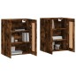 Wandschränke 2 Stk. Räuchereiche Holzwerkstoff Wandschränke 2 Stk. Räuchereiche Holzwerkstoff