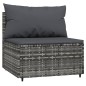 vidaXL 4-tlg. Garten-Lounge-Set mit Kissen Grau Poly Rattan vidaXL 4-tlg. Garten-Lounge-Set mit Kissen Grau Poly Rattan