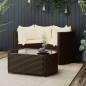 vidaXL 4-tlg. Garten-Lounge-Set mit Kissen Braun Poly Rattan vidaXL 4-tlg. Garten-Lounge-Set mit Kissen Braun Poly Rattan