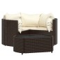 vidaXL 4-tlg. Garten-Lounge-Set mit Kissen Braun Poly Rattan vidaXL 4-tlg. Garten-Lounge-Set mit Kissen Braun Poly Rattan