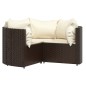 vidaXL 4-tlg. Garten-Lounge-Set mit Kissen Braun Poly Rattan vidaXL 4-tlg. Garten-Lounge-Set mit Kissen Braun Poly Rattan
