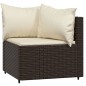 vidaXL 4-tlg. Garten-Lounge-Set mit Kissen Braun Poly Rattan vidaXL 4-tlg. Garten-Lounge-Set mit Kissen Braun Poly Rattan