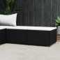 vidaXL Gartenhocker mit Kissen 2 Stk. Schwarz Poly Rattan vidaXL Gartenhocker mit Kissen 2 Stk. Schwarz Poly Rattan