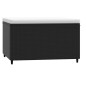 vidaXL Gartenhocker mit Kissen 2 Stk. Schwarz Poly Rattan vidaXL Gartenhocker mit Kissen 2 Stk. Schwarz Poly Rattan