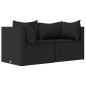 vidaXL 3-tlg. Garten-Lounge-Set mit Kissen Schwarz Poly Rattan vidaXL 3-tlg. Garten-Lounge-Set mit Kissen Schwarz Poly Rattan