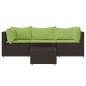 vidaXL 4-tlg. Garten-Lounge-Set mit Kissen Braun Poly Rattan vidaXL 4-tlg. Garten-Lounge-Set mit Kissen Braun Poly Rattan