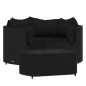 vidaXL 4-tlg. Garten-Lounge-Set mit Kissen Schwarz Poly Rattan vidaXL 4-tlg. Garten-Lounge-Set mit Kissen Schwarz Poly Rattan