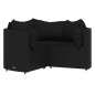 vidaXL 4-tlg. Garten-Lounge-Set mit Kissen Schwarz Poly Rattan vidaXL 4-tlg. Garten-Lounge-Set mit Kissen Schwarz Poly Rattan