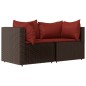 vidaXL 3-tlg. Garten-Lounge-Set mit Kissen Braun Poly Rattan vidaXL 3-tlg. Garten-Lounge-Set mit Kissen Braun Poly Rattan
