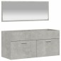 vidaXL Badschrank mit Spiegel Betongrau Holzwerkstoff vidaXL Badschrank mit Spiegel Betongrau Holzwerkstoff
